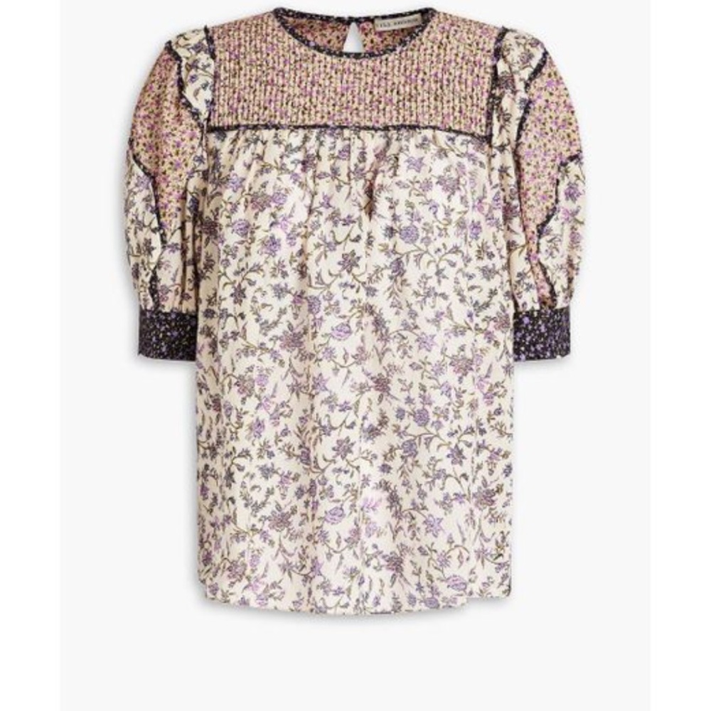Ulla Johnson Stella Puff Sleeve Top Trending Prairie Floral Size 2